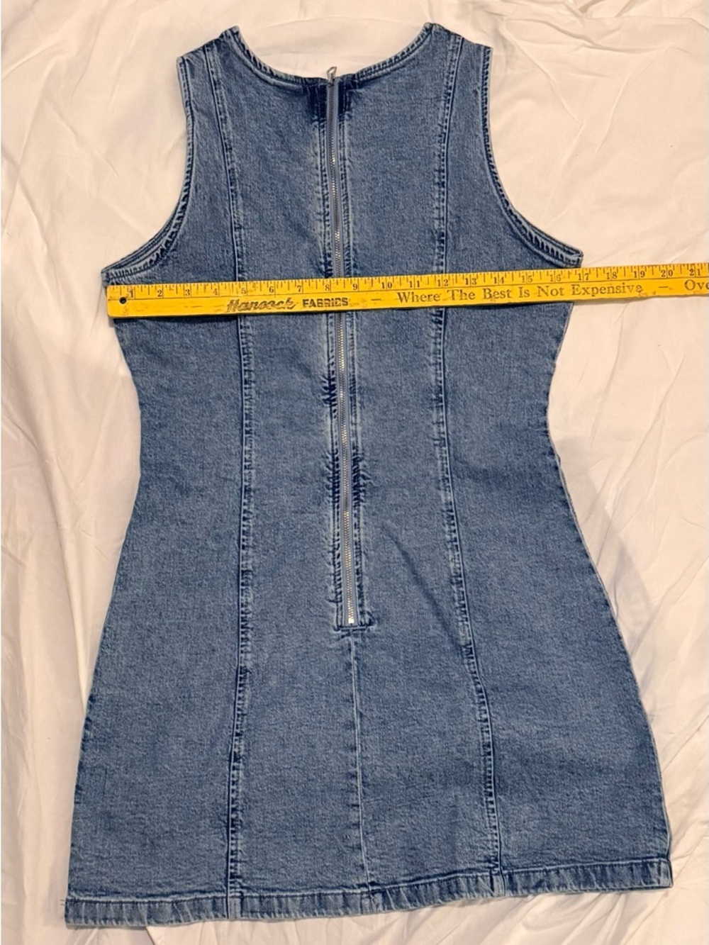 GAP Sleeveless Mini Denim Dress - Light Wash Size Petite Small (W24) - Picture 10 of 13